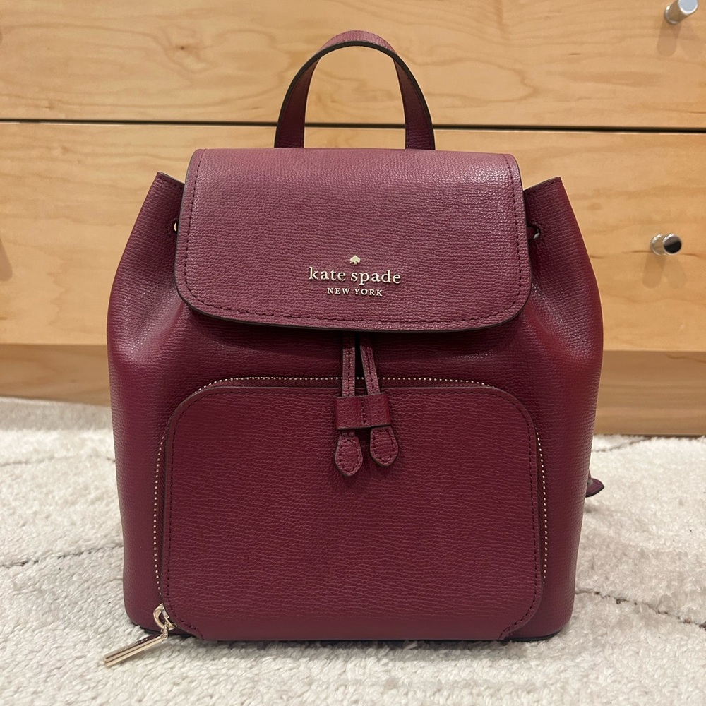 Kate Spade Burgundy Leather Backpack